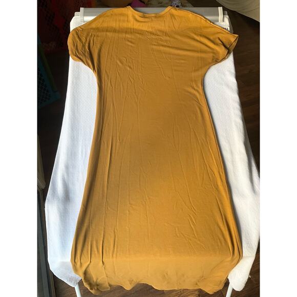 Lularoe Women’s Short Sleeve Screw Neck Midi Dress size XXS,Solid Mustard Yellow - Picture 7 of 7
